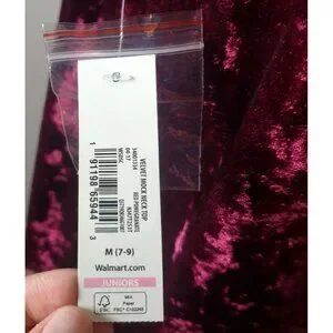 No Boundaries Tops Nobo Juniors Top M Burgundy Velvet Chenille